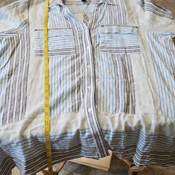 Jones New York Striped Linen Blend Top Size XL - Picture 10 of 10